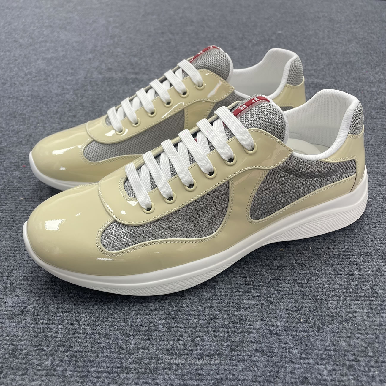 Prada Americas Cup Low Top Beige Sneakers (3) - www.newkick.vip